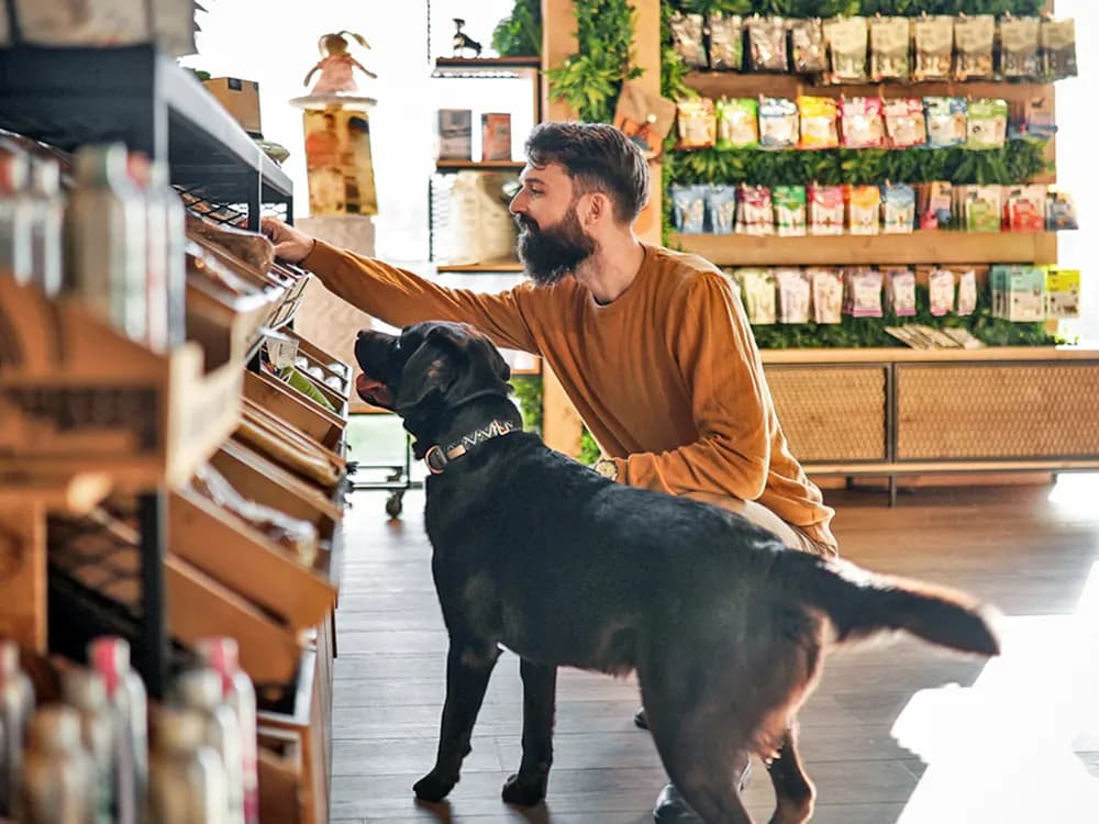 man is shopping at store