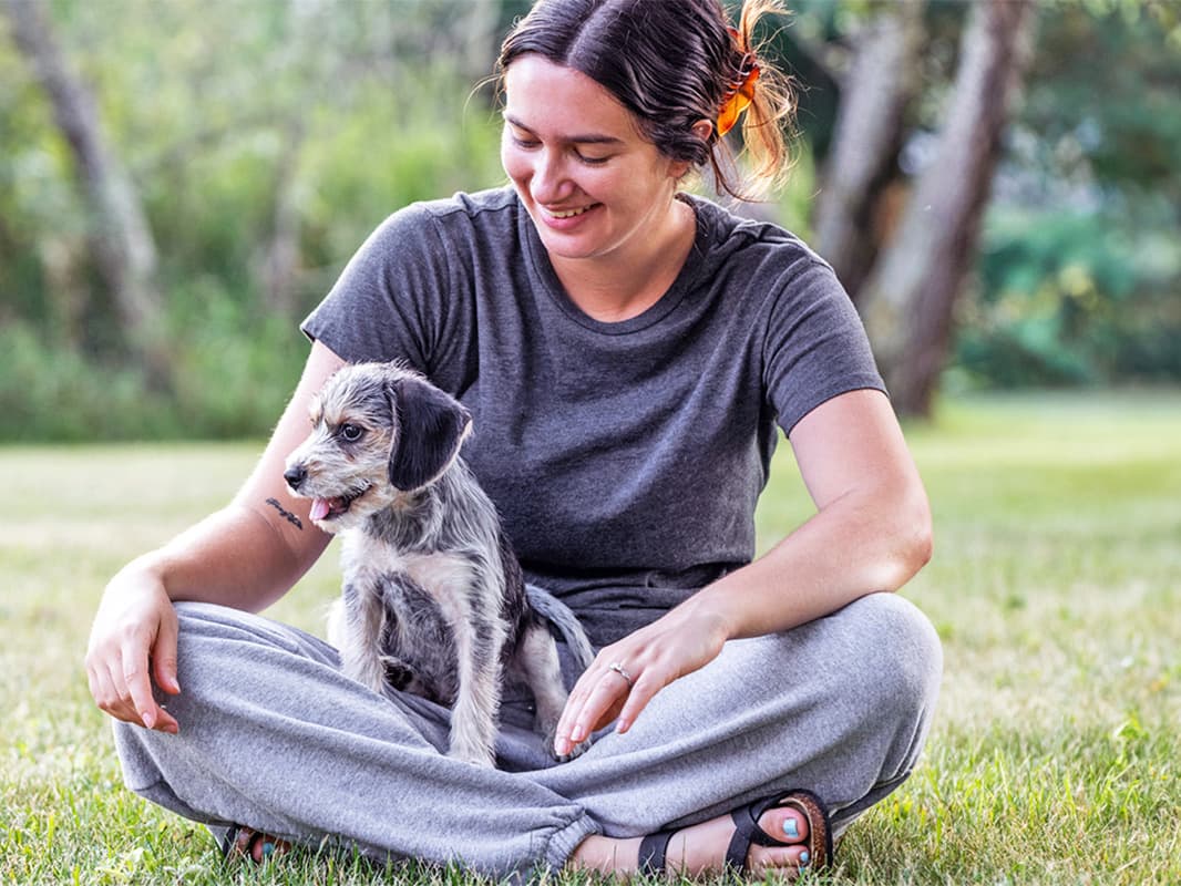 mutt and person